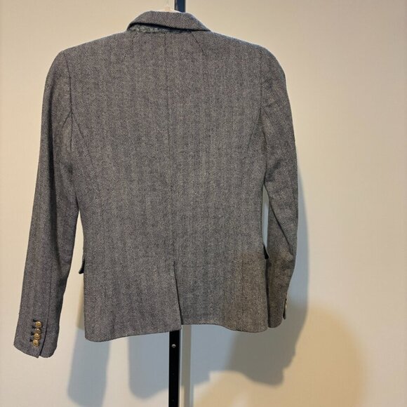 J. Crew Wool Blend Herringbone Goldtone Button Blazer - Picture 12 of 13